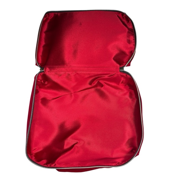 Estée Lauder | Red Cosmetic Train Case Makeup Bag | Bow Detail | Gold Zipper - Picture 6 of 10